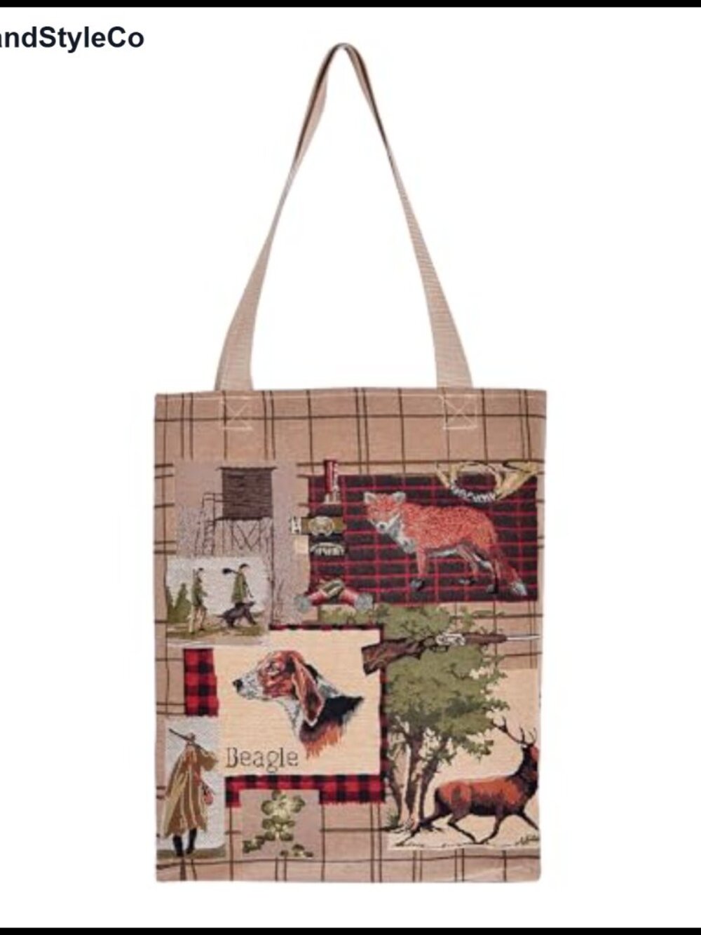 Vintage Jacquard Tapestry Tote Bag, Large Shoulder Handbag for Shopping, 15x16